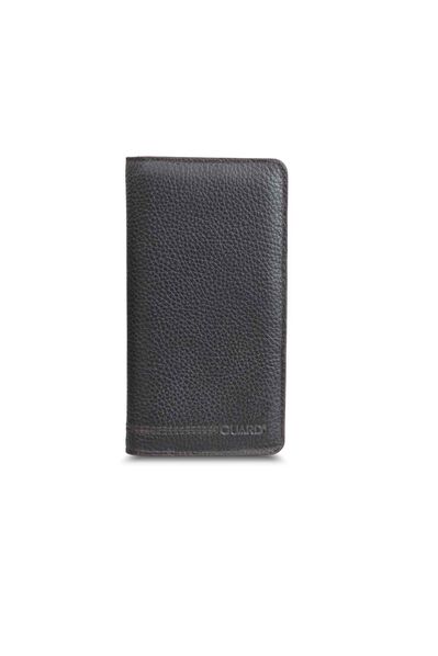 Guard Brown Leather Unisex Wallet with Phone Entry - Thumbnail