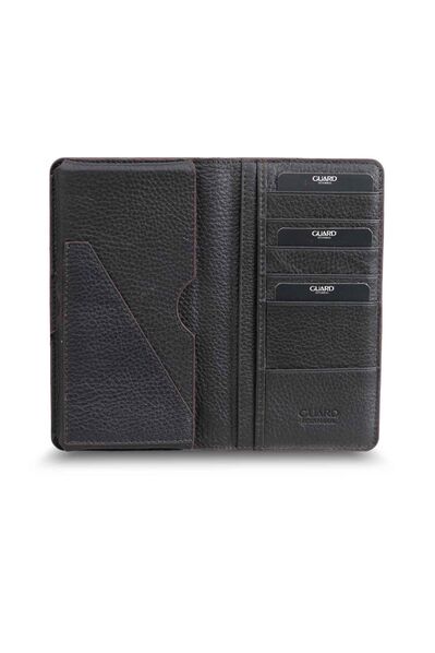 Guard - Guard Brown Leather Unisex Wallet with Phone Entry (1)