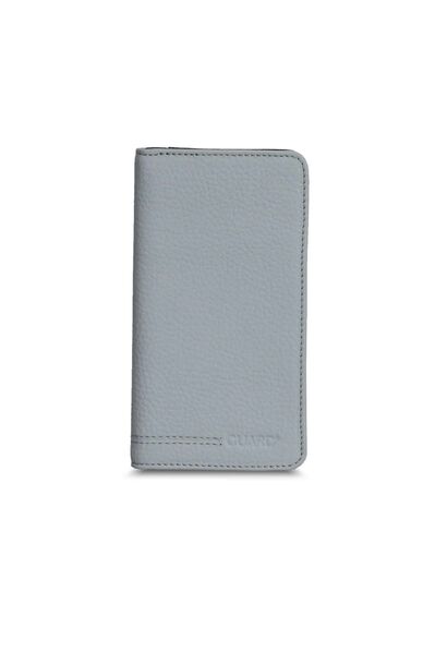 Guard Gray Black Leather Portfolio Wallet with Phone Entry - Thumbnail