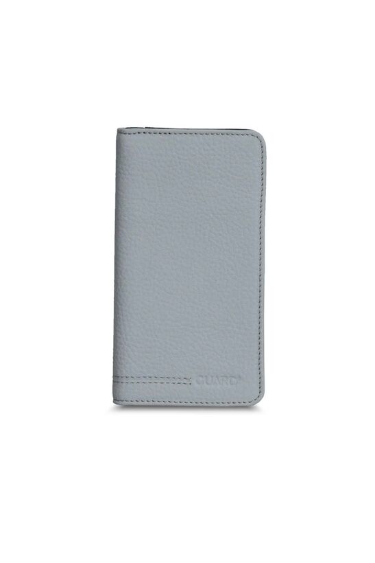 Guard Gray Black Leather Portfolio Wallet with Phone Entry