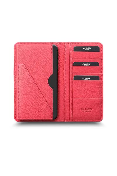 Guard - Red Leather Unisex Wallet with Guard Phone Entry (1)