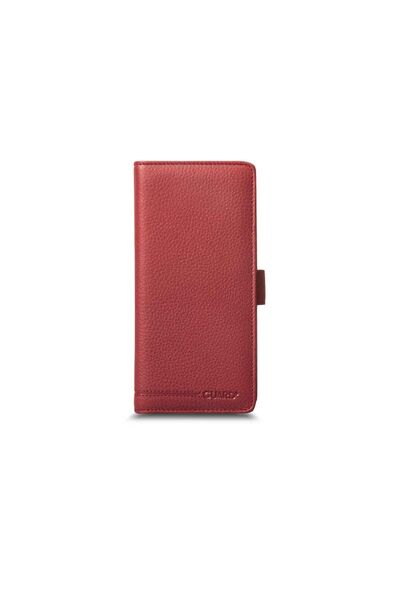 Guard Covered Leather Hand Portfolio with Telephone Entry - Claret Red - Thumbnail