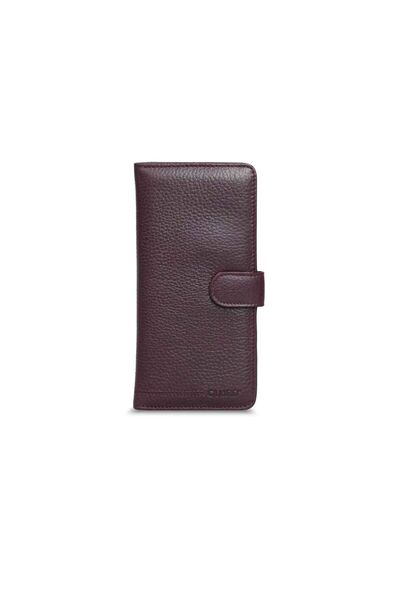 Guard Covered Leather Hand Portfolio with Telephone Input - Purple - Thumbnail