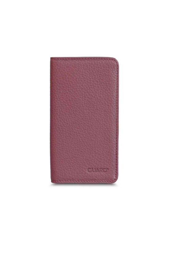 Guard Burgundy Black Leather Portfolio Wallet with Phone Entry