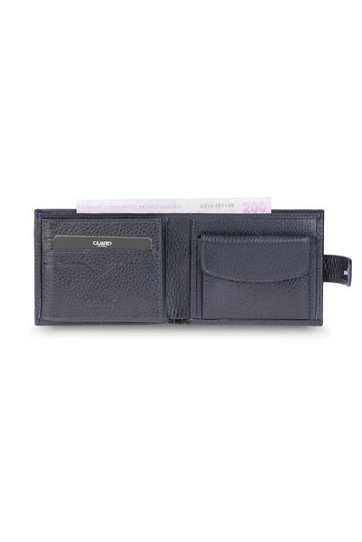Guard - Horizontal Navy Blue Genuine Leather Men's Wallet with Guard Pat (1)