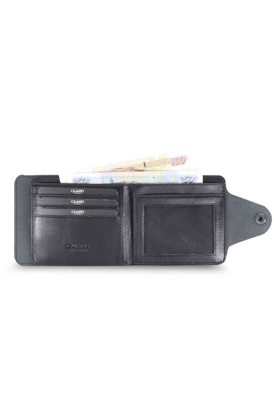Guard Flip Sport Leather Horizontal Men's Wallet - Black