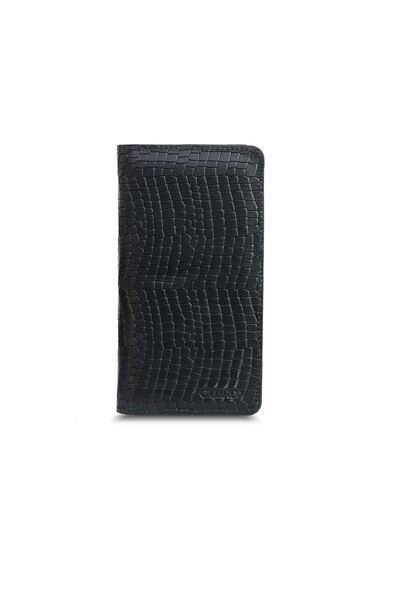 Guard Plus Black Texas Print Leather Unisex Wallet with Phone Entry - Thumbnail