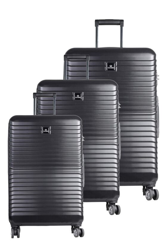 Guard Polypropylene Unbreakable Black Travel Luggage Set of 3 Travel