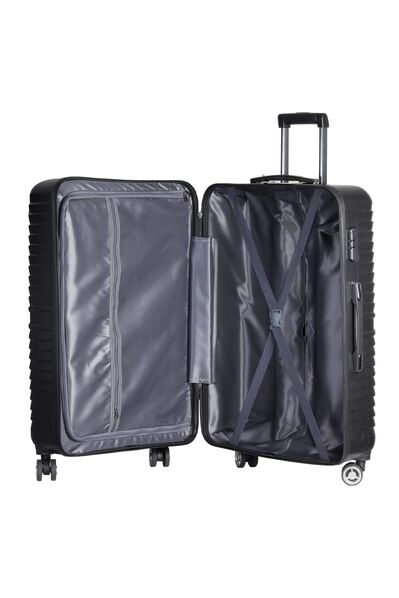 Guard Polypropylene Unbreakable Black Travel Suitcase Set of 3 - Thumbnail