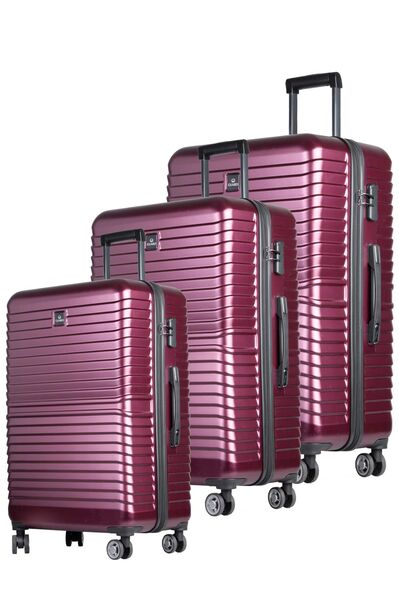 Guard Polypropylene Unbreakable Claret Red Travel Suitcase Set of 3 - Thumbnail