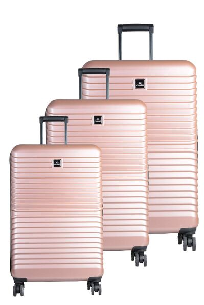 Guard Polypropylene Unbreakable Dried Rose Travel Suitcase Set of 3 - Thumbnail