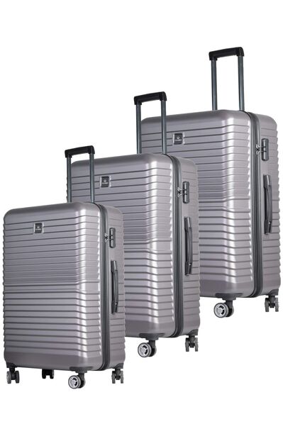 Guard - Guard Polypropylene Unbreakable Gray Travel Suitcase Set of 3 (1)