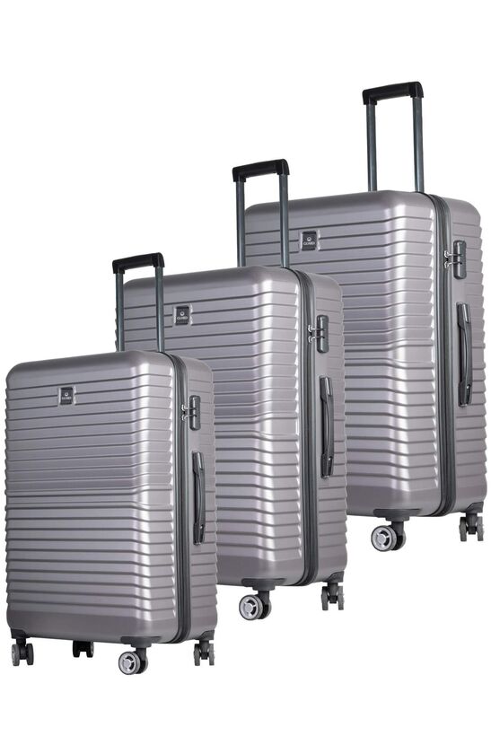 Guard Polypropylene Unbreakable Gray Travel Suitcase Set of 3