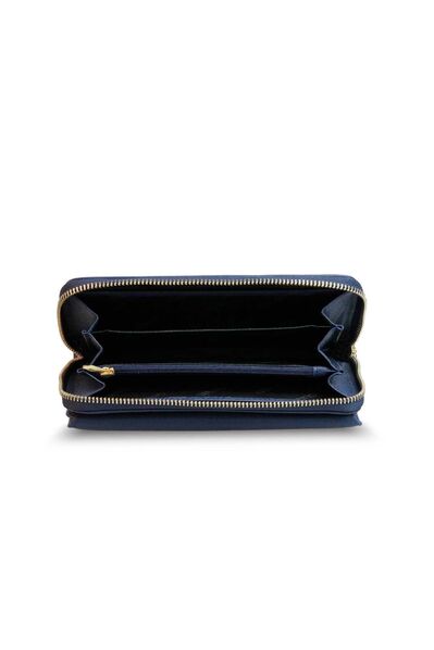 Guard Navy Blue Leather Women's Wallet - Thumbnail