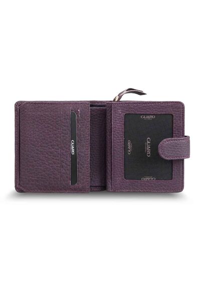 Guard Purple Multi-Compartment Stylish Leather Women's Wallet - Thumbnail