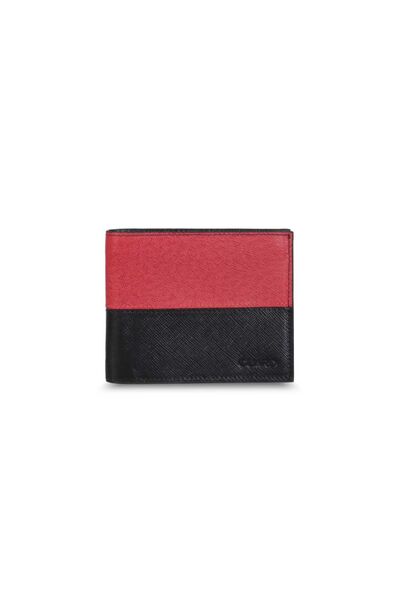 Guard Red-Black Leather Men's Wallet - Thumbnail