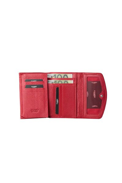 Guard Multi-Compartment Red Women's Leather Wallet - Thumbnail