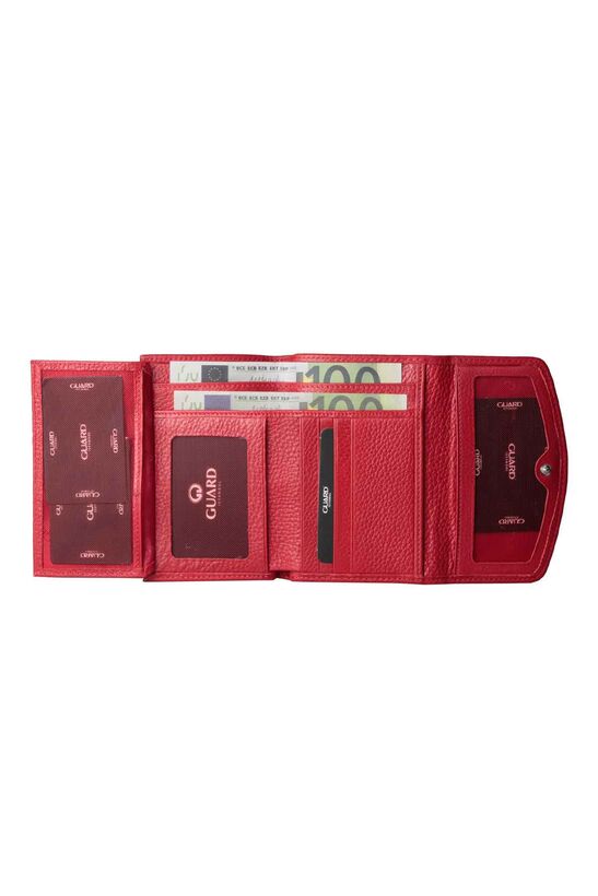 Guard Multi-Compartment Red Women's Leather Wallet