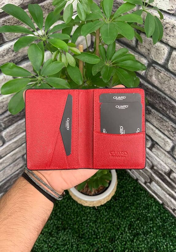Guard Red Leather Card Holder