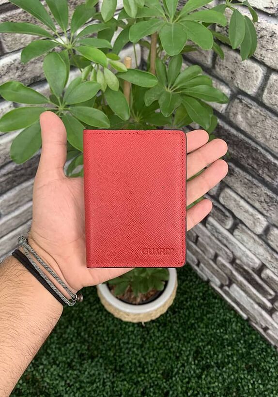 Guard Red Leather Card Holder