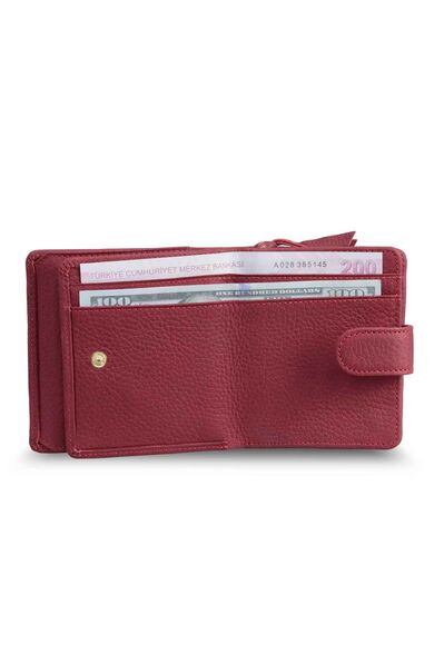 Guard Red Multi-Compartment Stylish Leather Women's Wallet - Thumbnail