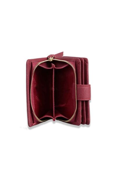 Guard Red Multi-Compartment Stylish Leather Women's Wallet - Thumbnail