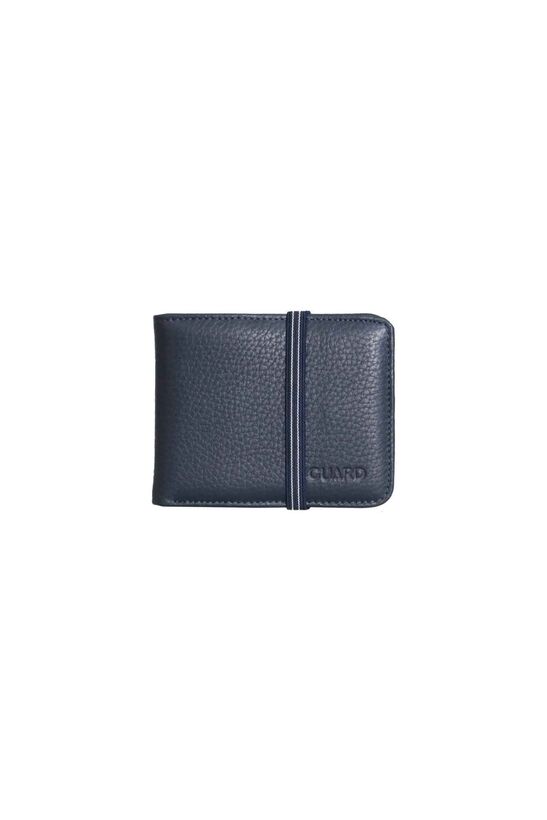 Guard Elastic Sport Genuine Leather Navy Blue Wallet