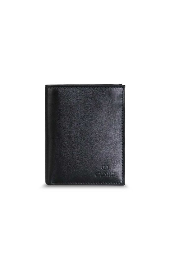 Guard Slim Black Vertical Leather Men's Wallet