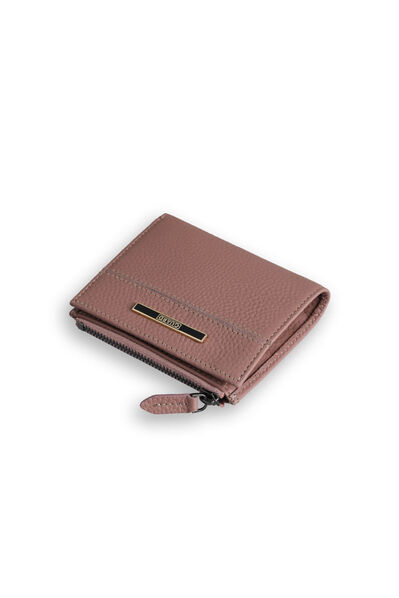 Guard Small Size Rose Color Coin Compartment Genuine Leather Women's Wallet - Thumbnail