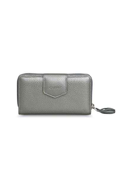 Guard Small Size Silver Leather Women's Wallet - Thumbnail