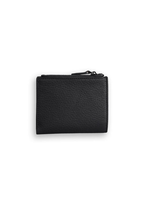 Guard Small Size Black Coin Compartment Genuine Leather Women's Wallet