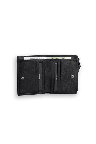 Guard - Guard Small Size Black Coin Compartment Genuine Leather Women's Wallet (1)