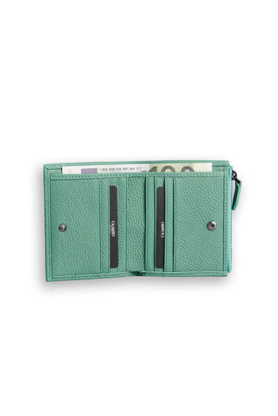 Guard Small Grass Green Coin Genuine Leather Women's Wallet - Thumbnail
