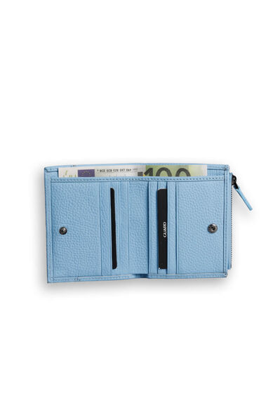 Guard - Guard Small Size Ice Blue Coin Compartment Genuine Leather Women's Wallet (1)