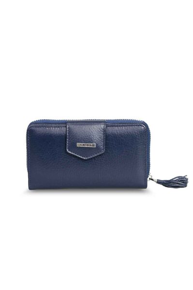 Guard Small Size Navy Blue Leather Women's Wallet - Thumbnail