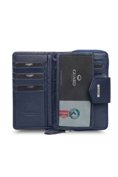 Guard - Guard Small Size Navy Blue Leather Women's Wallet (1)
