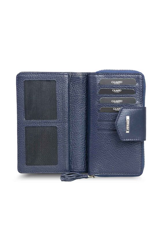 Guard Small Size Navy Blue Leather Women's Wallet