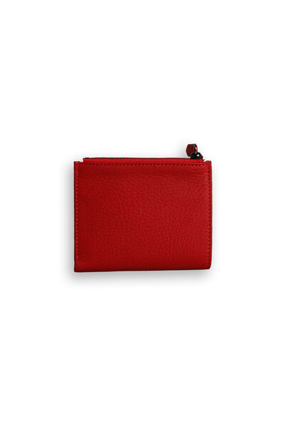 Guard Small Size Red Coin Compartment Genuine Leather Women's Wallet - Thumbnail