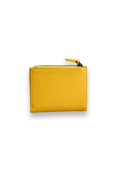 Guard Small Size Yellow Coin Compartment Genuine Leather Women's Wallet - Thumbnail