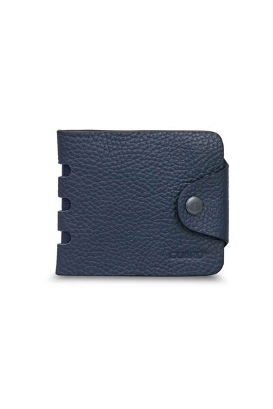 Guard Flip Sport Leather Horizontal Men's Wallet - Navy Blue - Thumbnail
