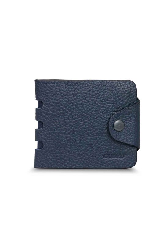 Guard Flip Sport Leather Horizontal Men's Wallet - Navy Blue