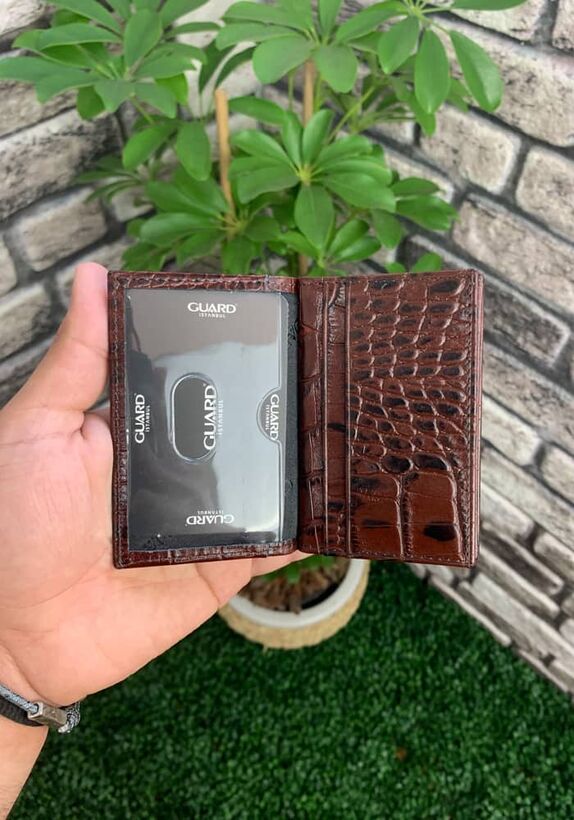 Guard Tan Croco Leather Card Holder