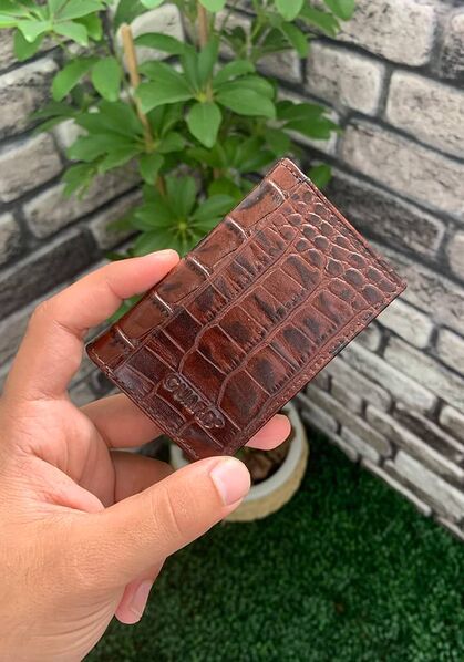 Guard Tan Croco Leather Card Holder - Thumbnail