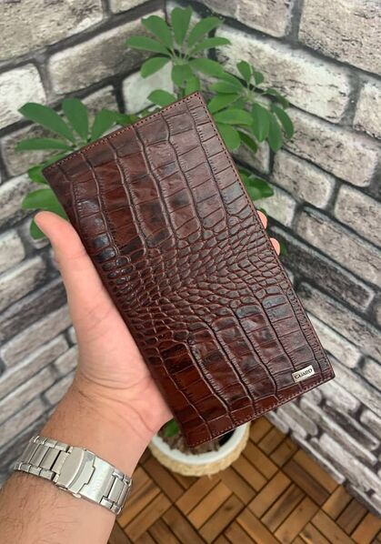 Guard Taba Croco Leather Portfolio Wallet - Thumbnail