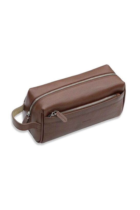 Guard Tan Double Compartment Genuine Leather Unisex Handbag