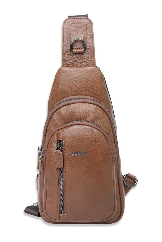 Guard Tan Genuine Leather Crossbody Bag