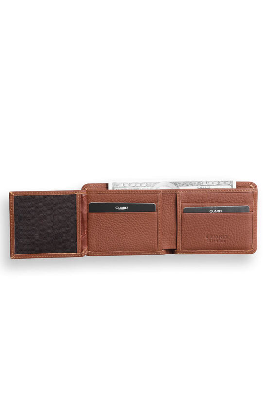 Guard Tan Matte Sport Special Stitching Patterned Leather Men's Wallet