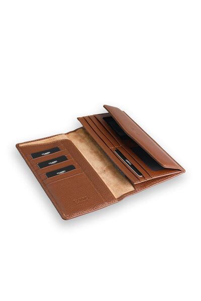 Guard Tan Leather Women's Wallet with Phone Entry - Thumbnail