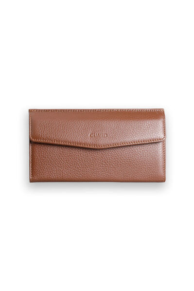 Guard Tan Leather Women's Wallet with Phone Entry - Thumbnail