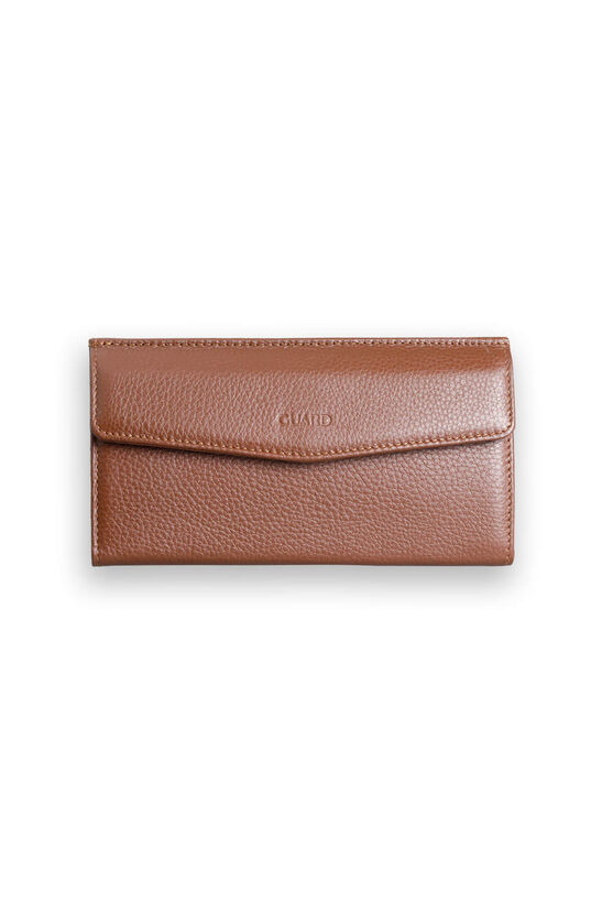 Guard Tan Leather Women's Wallet with Phone Entry